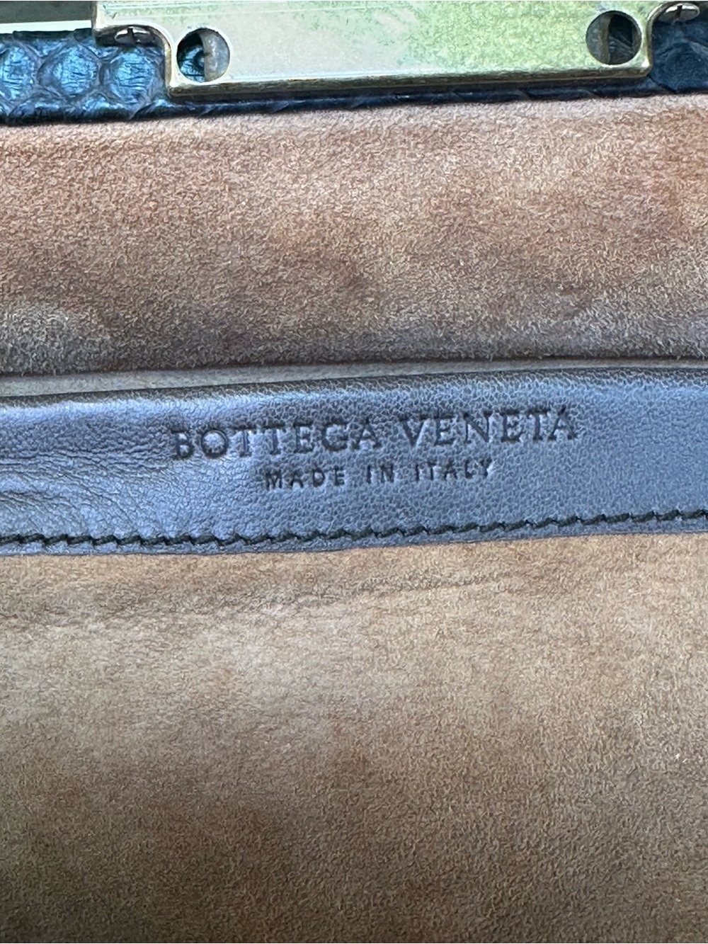 Bottega Veneta RARE Kari Python Frame Baguette Ebano Brown/Charcoal Vintage COA - Picture 16 of 17